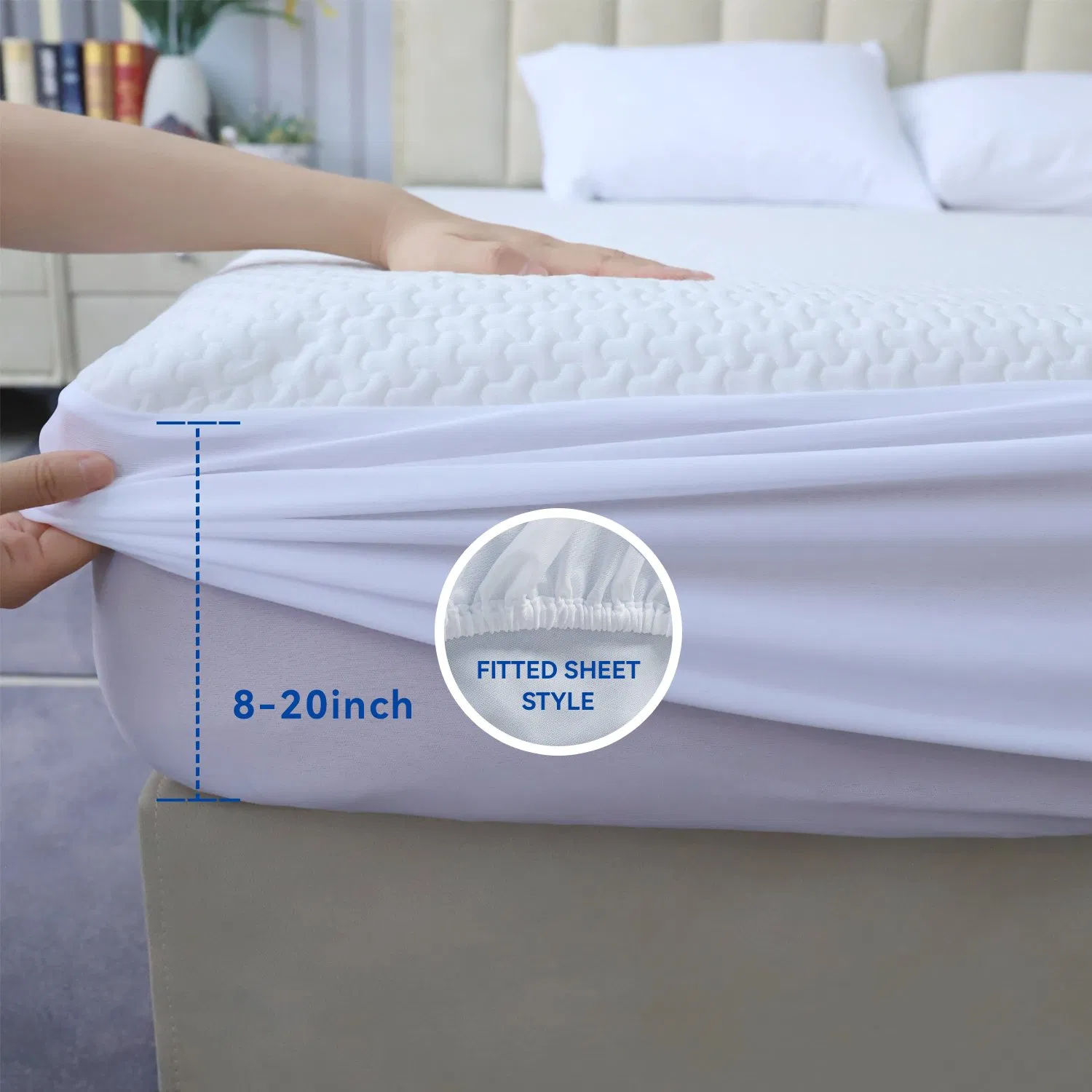 Deep Pocket 3D Air Super Soft Mattress Protector, Mattress Cover, 100% Waterproof, Ultra Soft, Naturally Cooling & Breathable