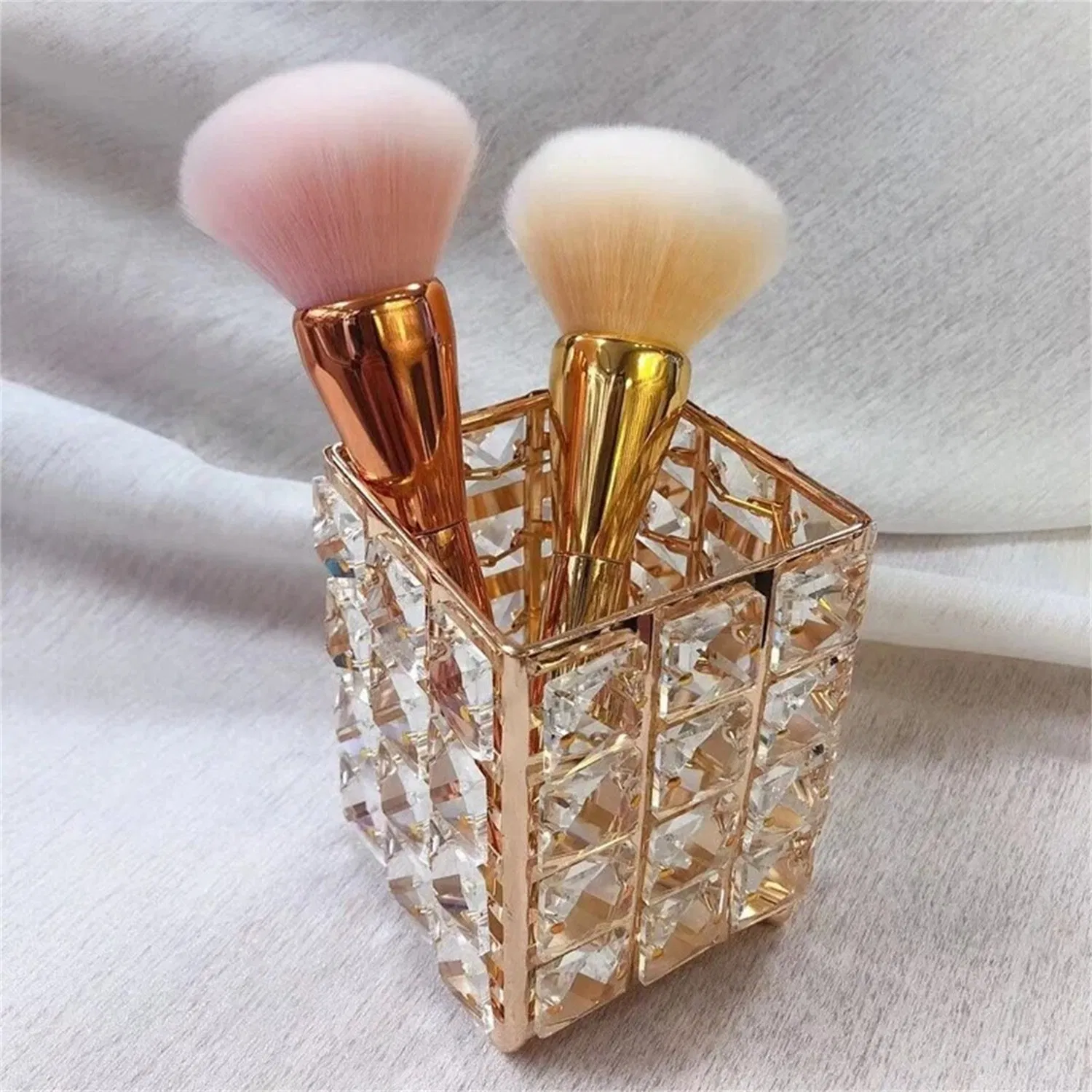 Nail Art Crystal Glass Pen Holder Storage Box Fashion European Desktop Barrel Nail Brush Tool Professional Decoration Barrel Storage Holder
