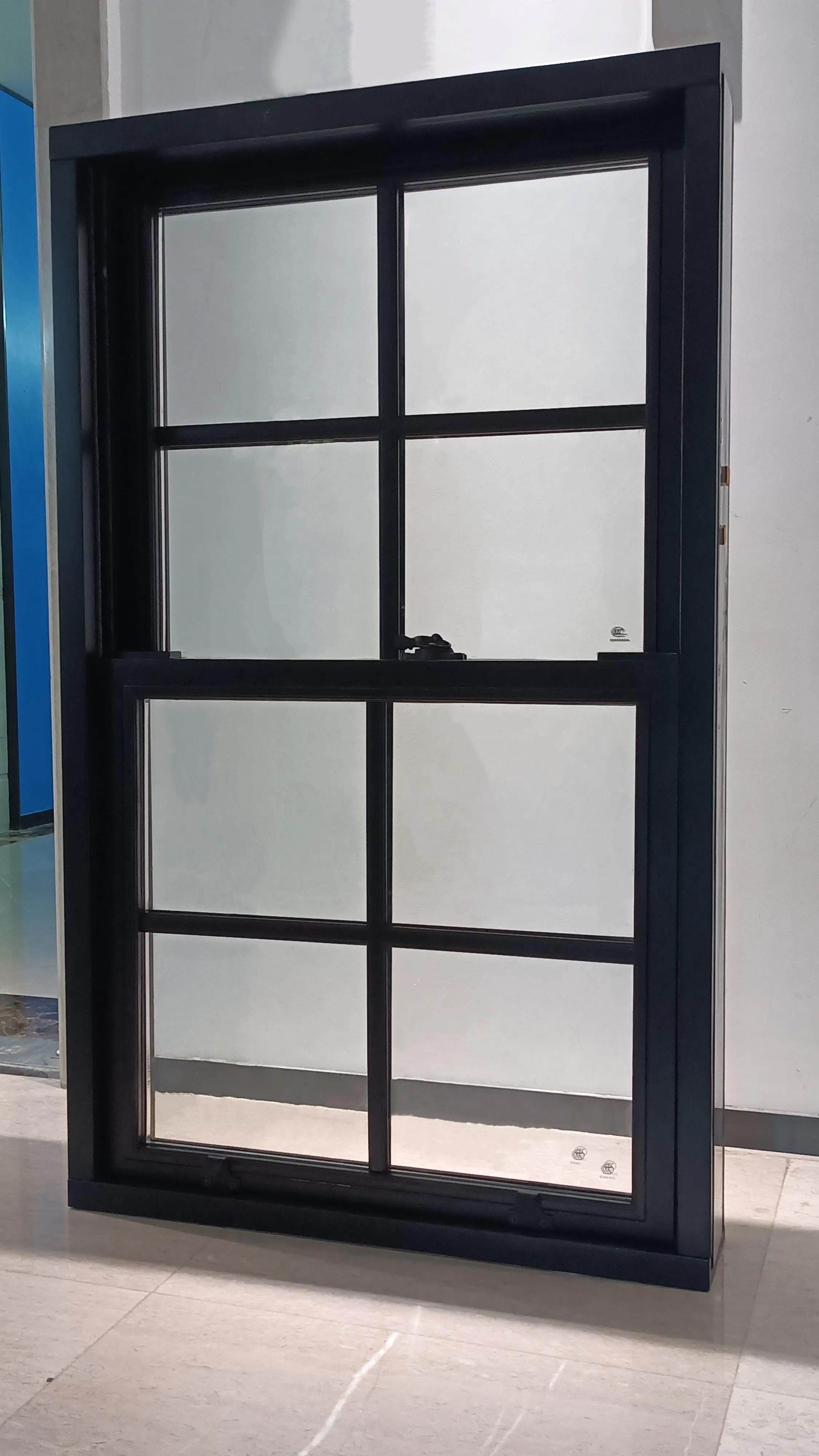  Tilt Hurricane Soundproof Black American Standard Wooden Double Hung Windows, American Style Hung Window with Tilt