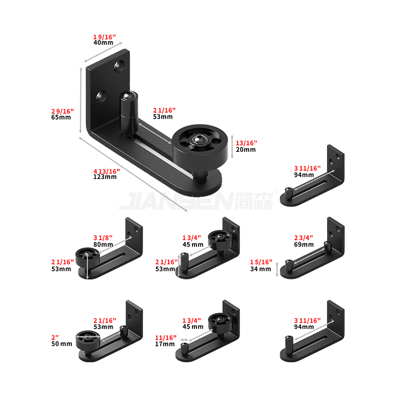 Ball Bearing Design Adjustable Wall Mount Roller Guide Hardware