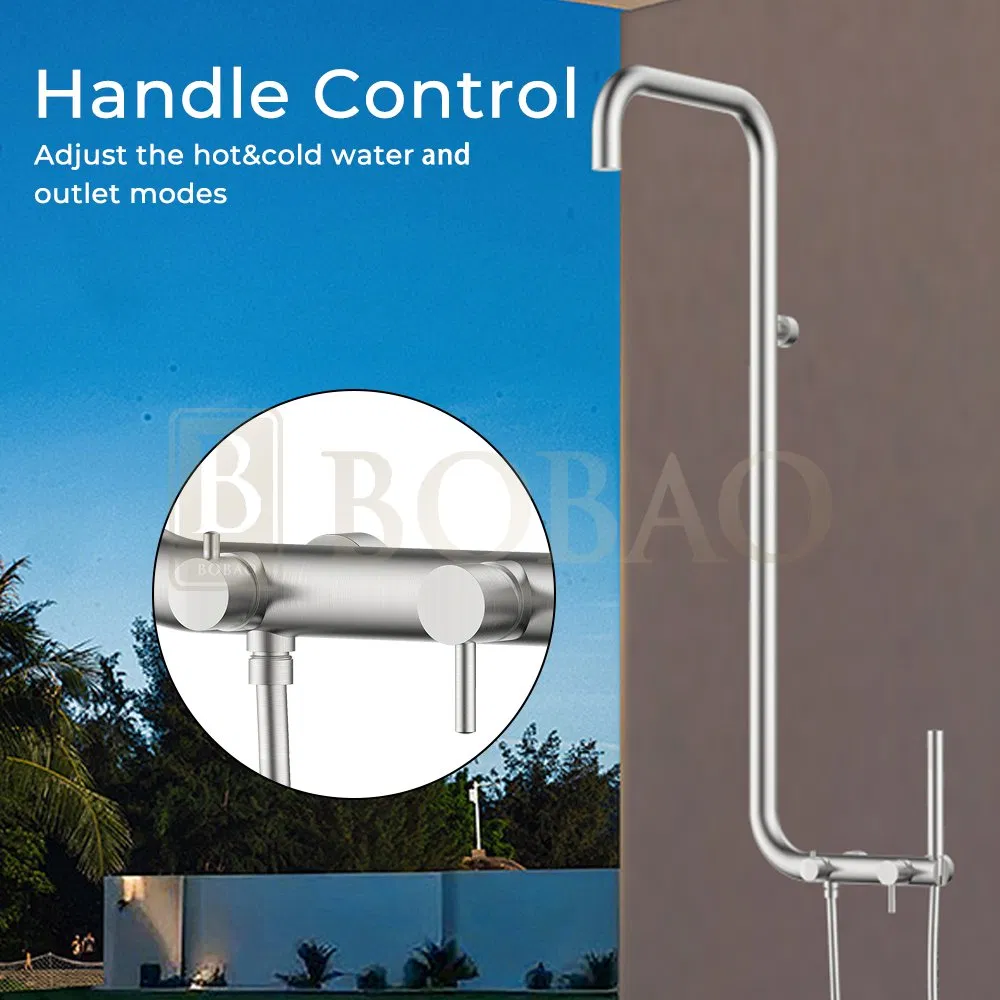 Wall Mounted Stainless Steel Shower Faucet for Outdoor Use