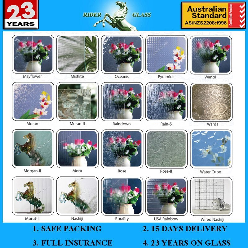 3-8mm Clear Wangi Patterned Glass