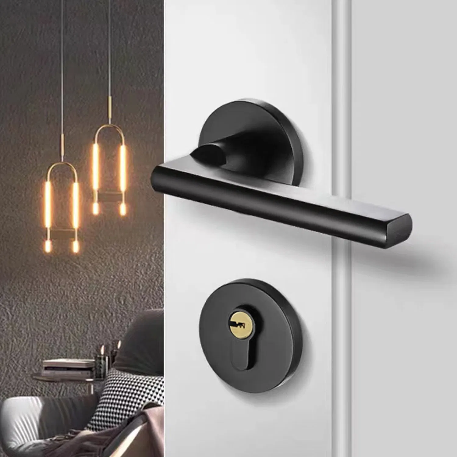 Hot Sale Modern Door Lock Door Furniture Hardware Lock Handle Sliding Wooden Door Interior Door Lock