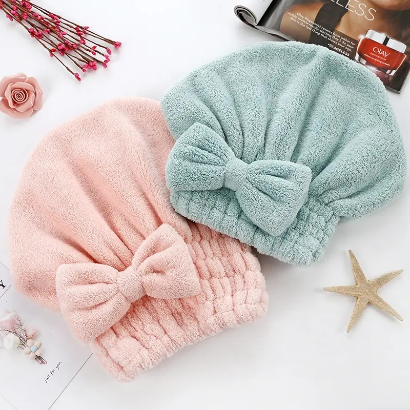 Coral Velvet Dry Hair Towel Shower Thickened Hair Hat