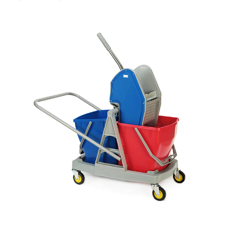 Double Buckets Down-Press Dual Bucket Cleaning Trolley