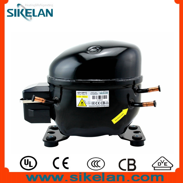 Sikelan R600A 220V Hermetic Refrigeration Part AC Motor Compressor for Freezer Fridge Refrigerator Cooler Qd128yg