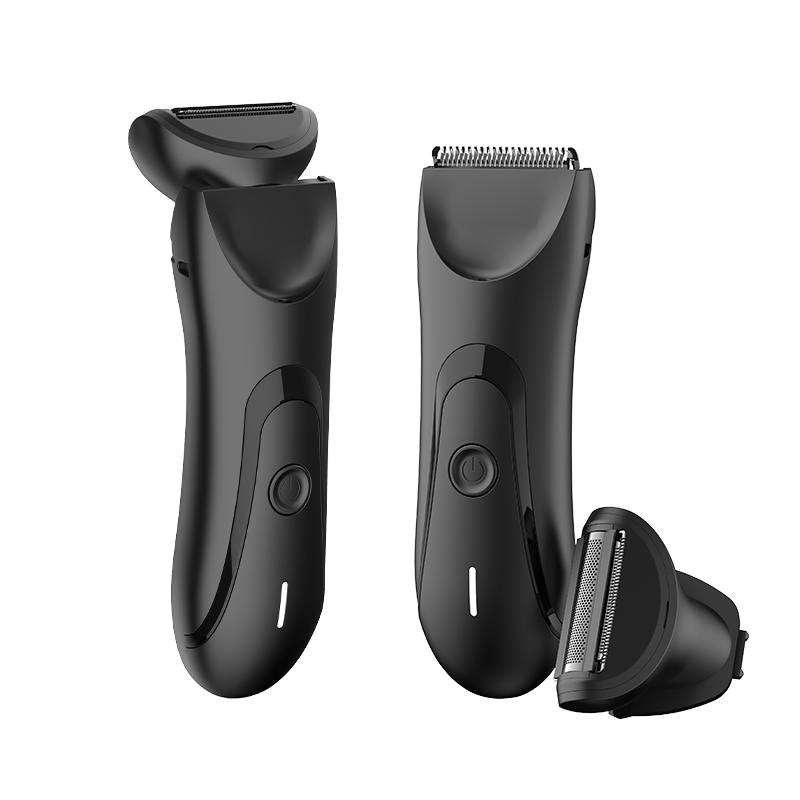 Groin & Body Hair Trimmer Dual-Head Skinsafe Trimmer & Foil Blades Waterproof Wet/Dry Groomer USB-C Rechargeable with Travel