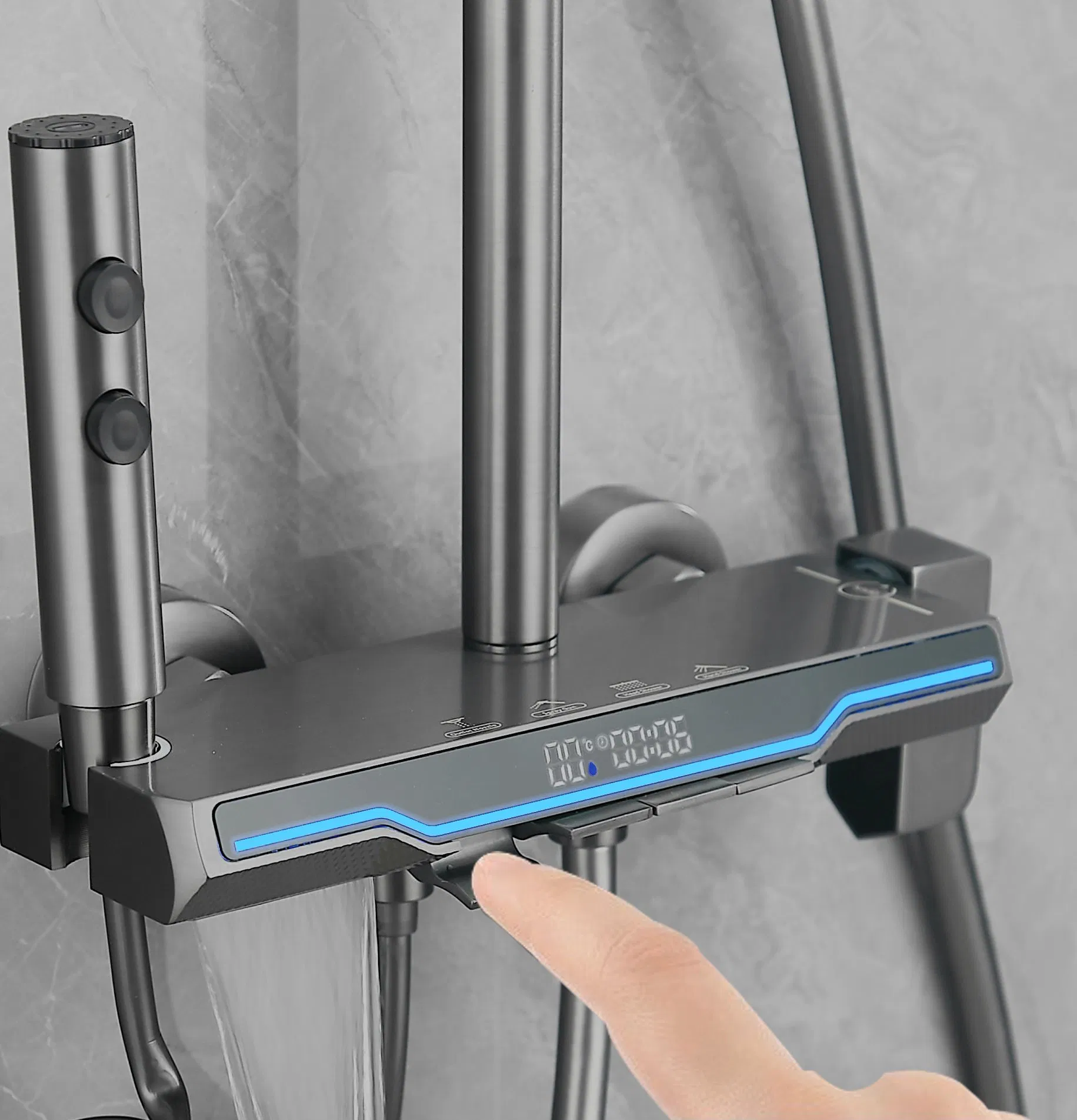 Bathroom Shower Set Shower Head with LED Light Smart Beautiful Faucet Rain Shower