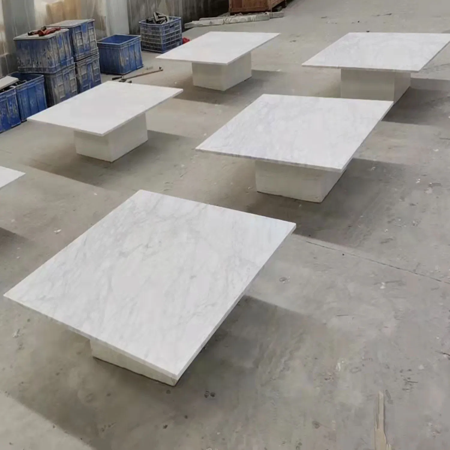 Hotel Project Italian Bianco Carrara White Stone Table Counter Top Marble Countertops for Hotels