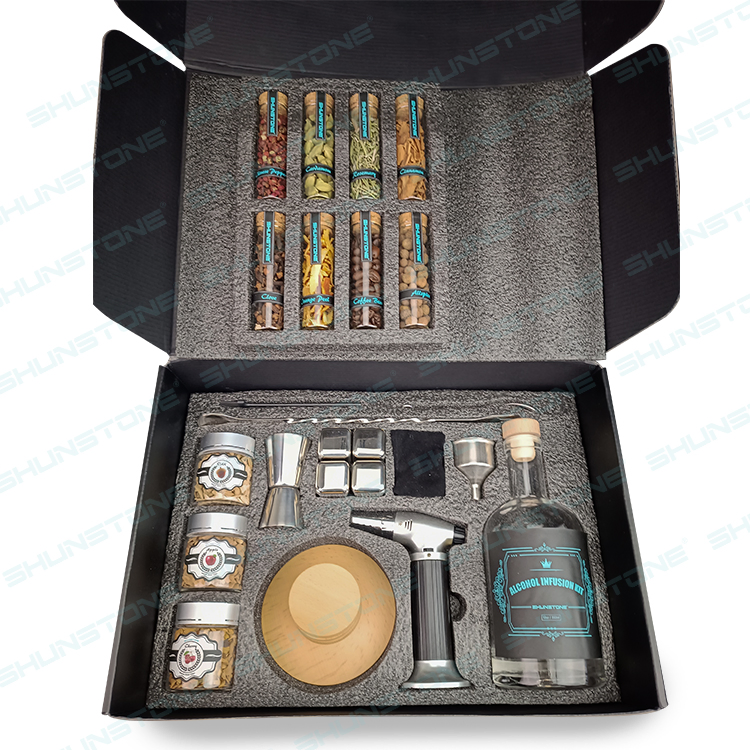 Whiskey Alcohol Infusion Making Kit with Spices Stainless Steel Whiskey Stones