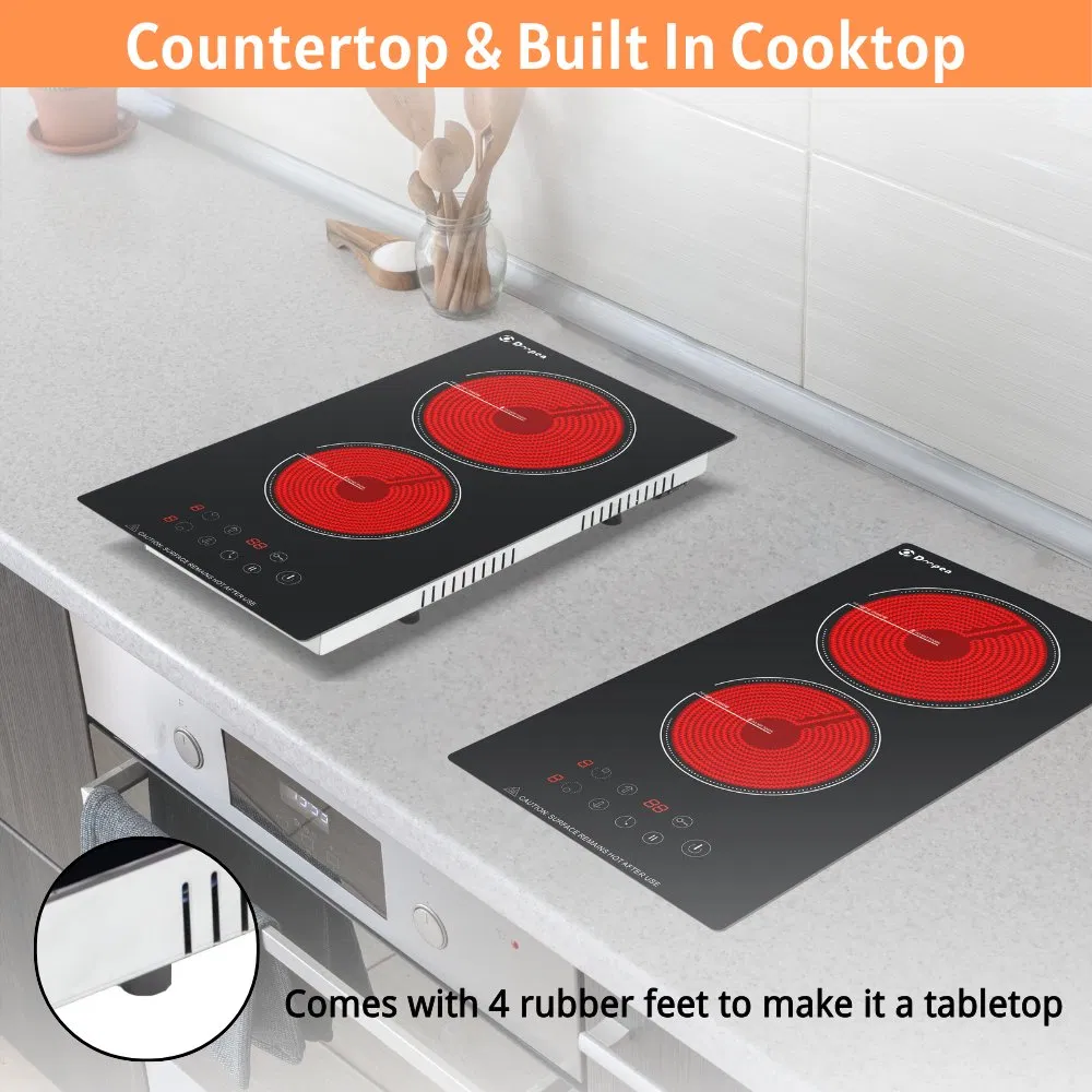 New Trend Electric Cooktop Built-in 3000W Infrared Cooker 2 Burner Ceramic Cooker
