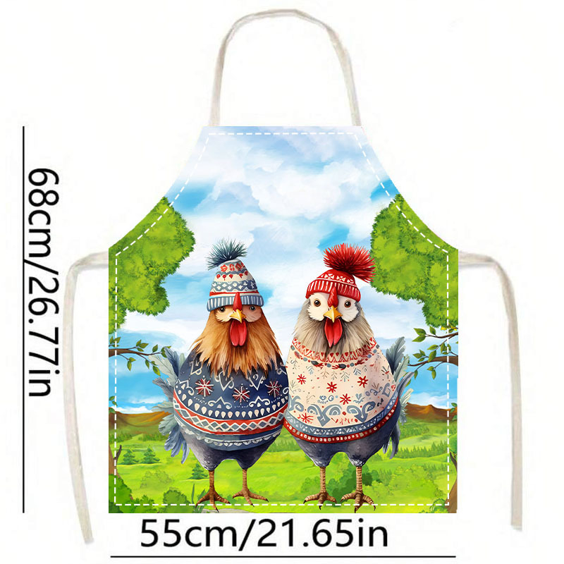 Custom Cartoon Print Washable Cotton Cooking Kitchen Apron Waterproof Oil-Proof Apron
