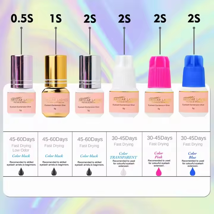 High Quality Waterproof Extension Eyelash Glue 0.3 0.5 1s Adhesive Low Humidity 7-8 Weeks Long Lasting Super Private Label Free
