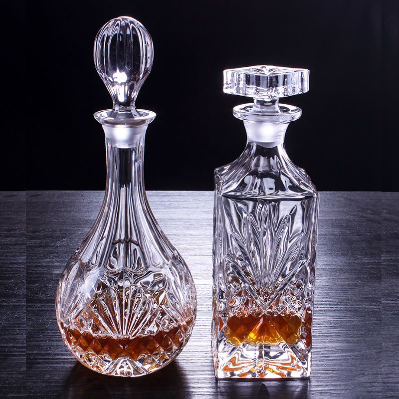 Top Seller High End Lead-Free Unique Round Ball Crystal Glass Wine Decanter Bottle with Glass Lid