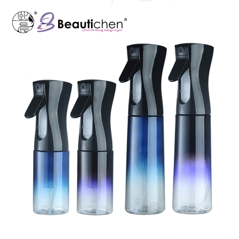 Beautichen 200ml 300ml 500ml Gradient Black Plastic Continuous Spray Pet Mist Bottle