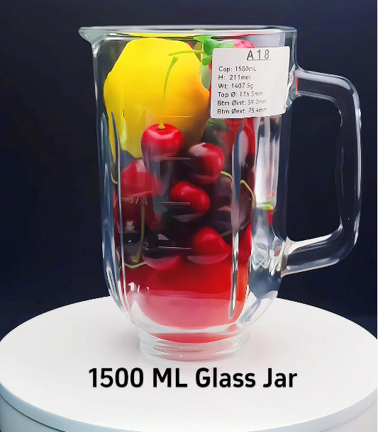 Professional Clear Glass Blender Container for High-Power Blenders and Food Processing Machines