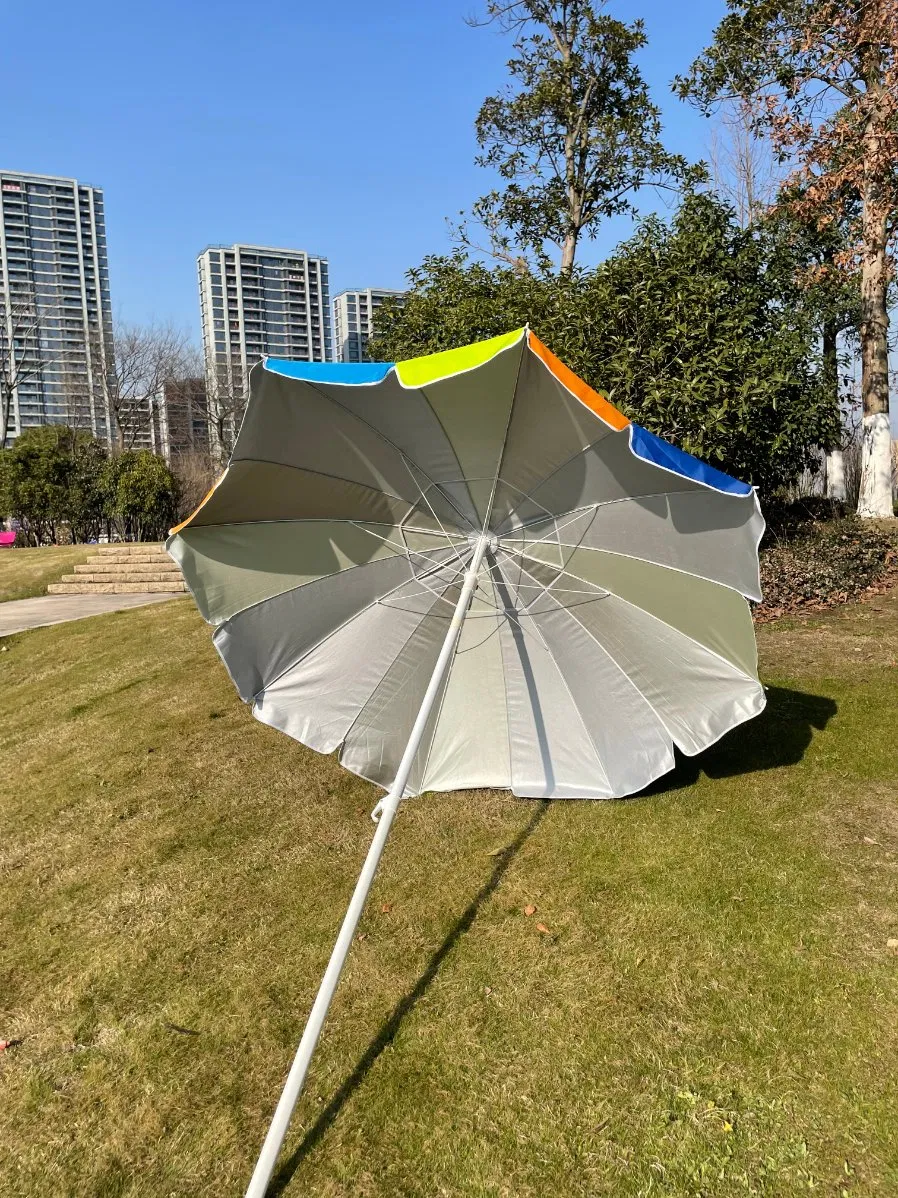 2.5m Windproof Rainbow Sun Beach Umbrella for Outdoor