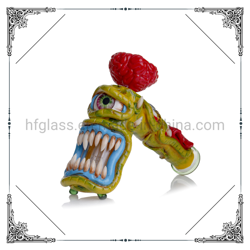 Phoenix 3D Hand Painting Monster Hammer and Bowl Smoking Glass Water Pipe 6 Arms Perc