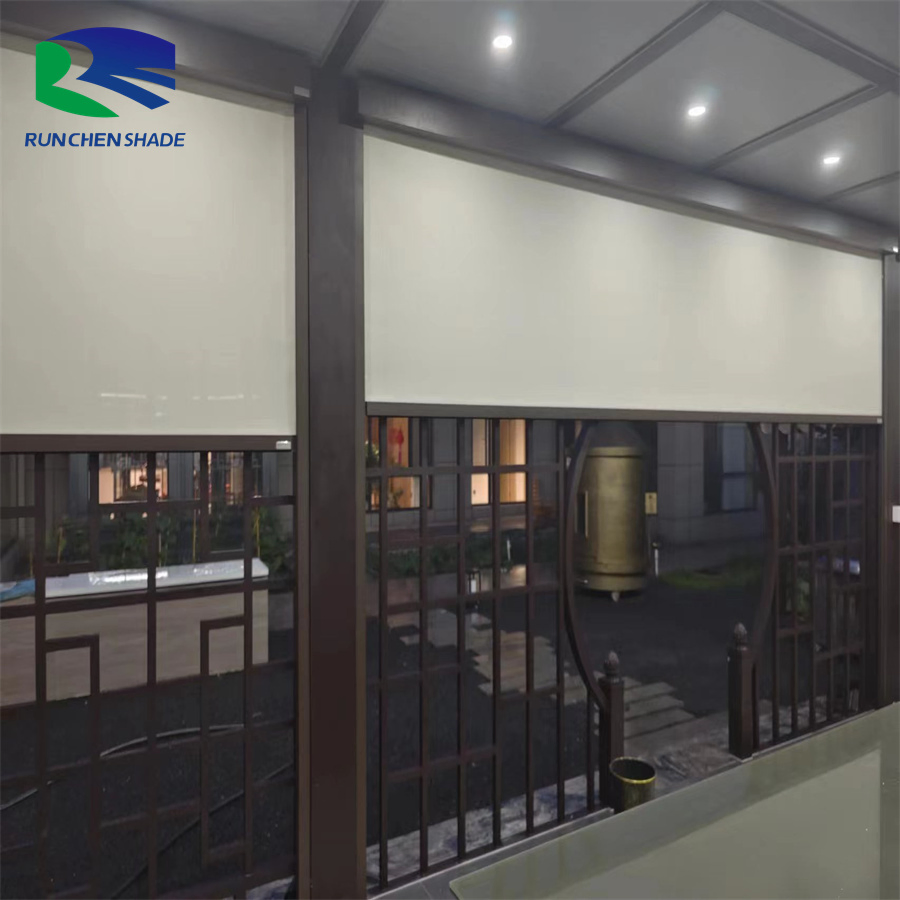 Automatic Smart Electric Drive Zip Track Outdoor Electric Roller Blinds Outdoor Blinds