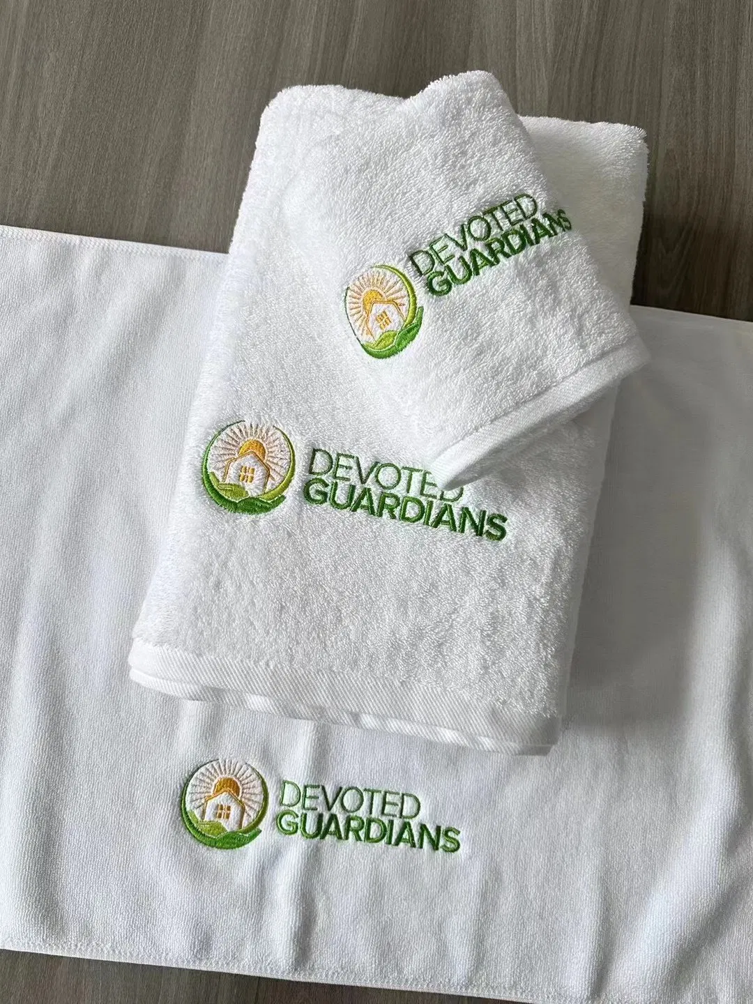 5 Star Hotel Luxury Bathroom Custom Logo Face Hand Bath White 100% Cotton Hotel Towels