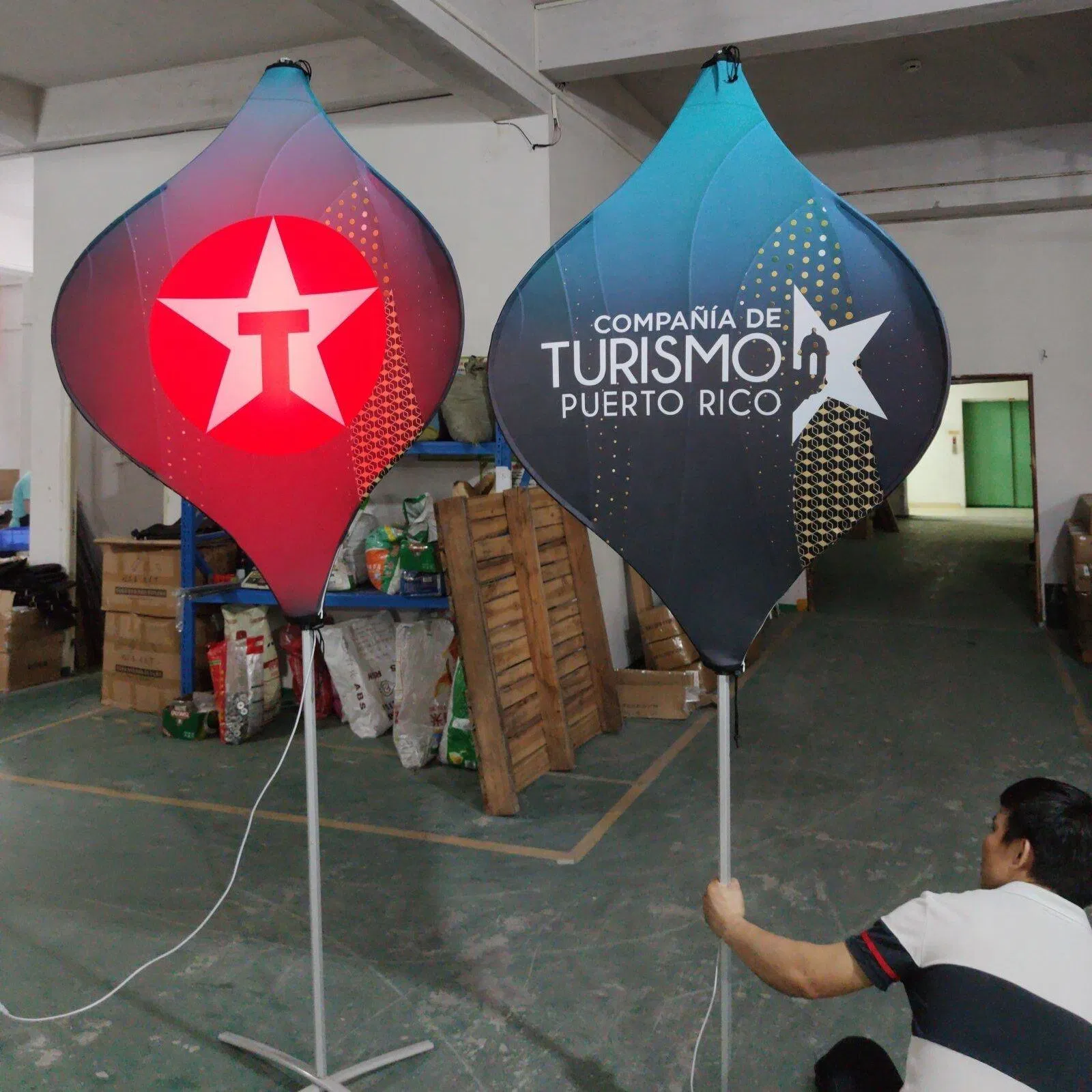 Vibrant Outdoor Pop-up Banner with LED Lanterns for Events