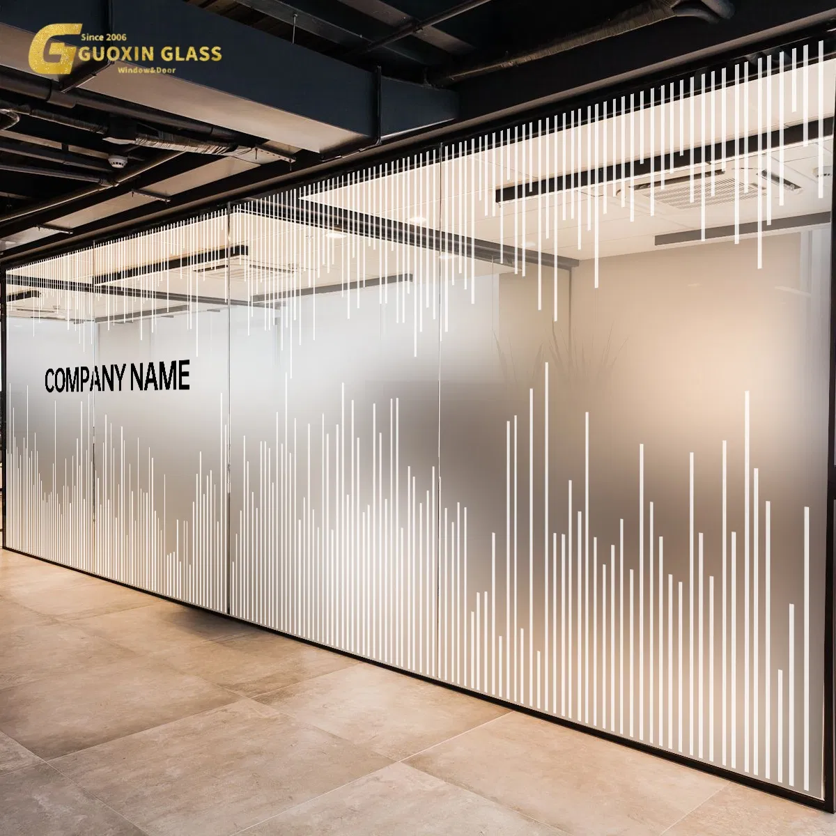 Customizable Frosted Glass Partition Wall for Modern Spaces