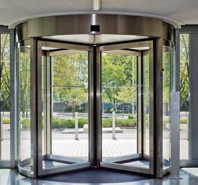 Two Wings Automatic Revolving and Sliding Function Door, Security Door