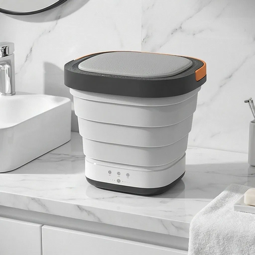 Home Bathroom Travel Ultrasonic Single Tub Mini Portable Underwear Socks Folding Bucket Other Washing Machine