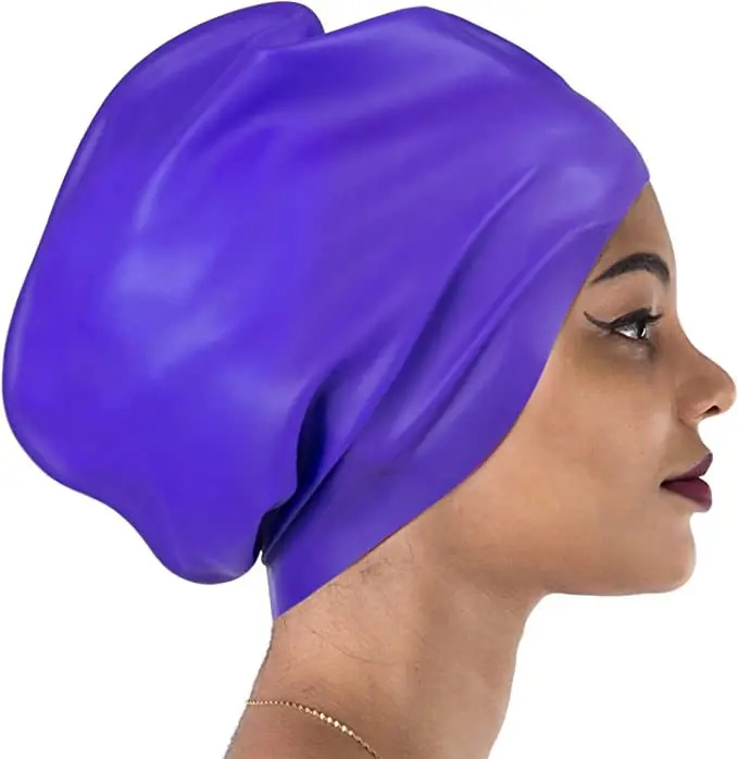 Factory Curly Dreadlocks Weaves Braids Custom Printing Silicone Shower Cap Swimming Cap