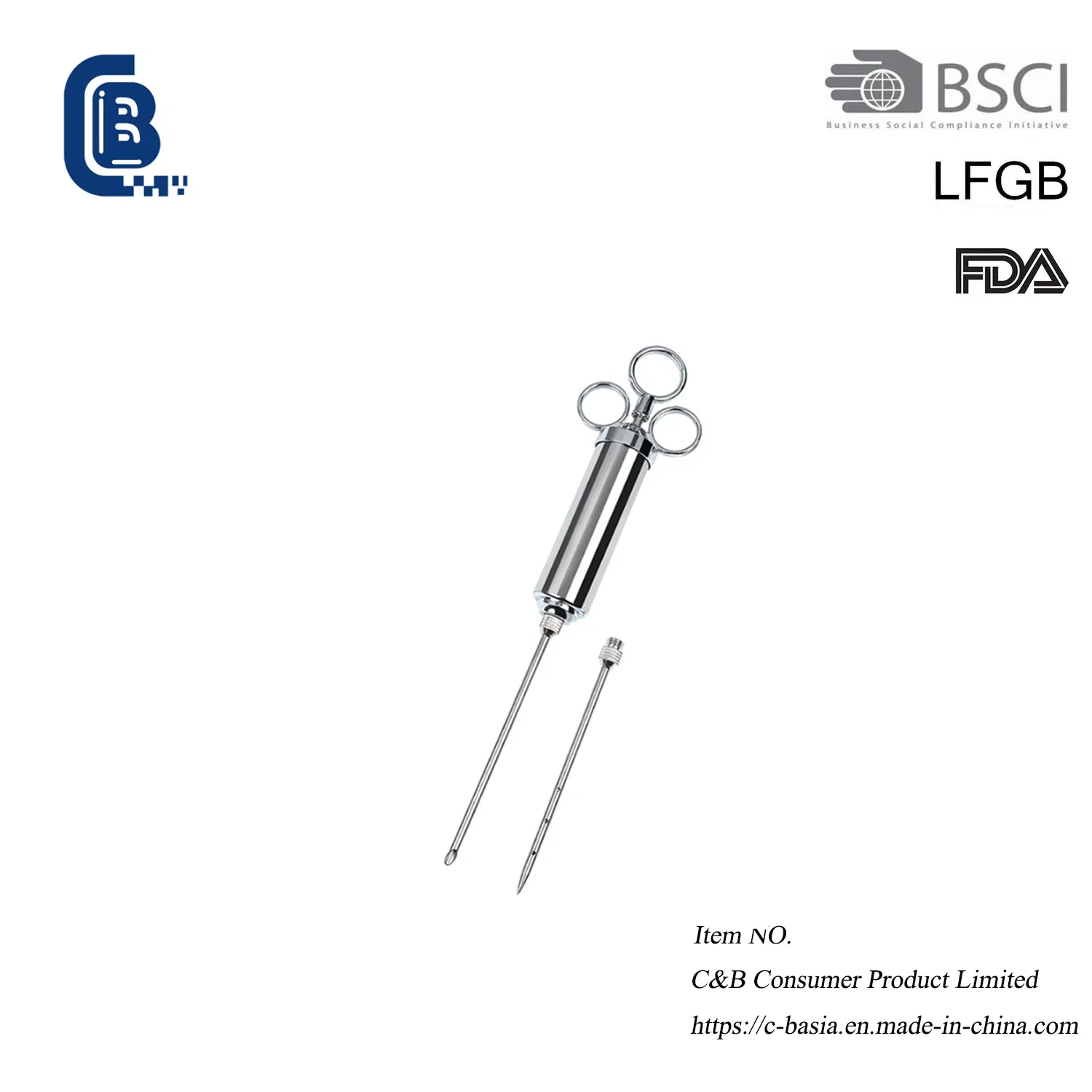 Turkey Meat Injector for Marinade, Stainless Steel Injection Syringe