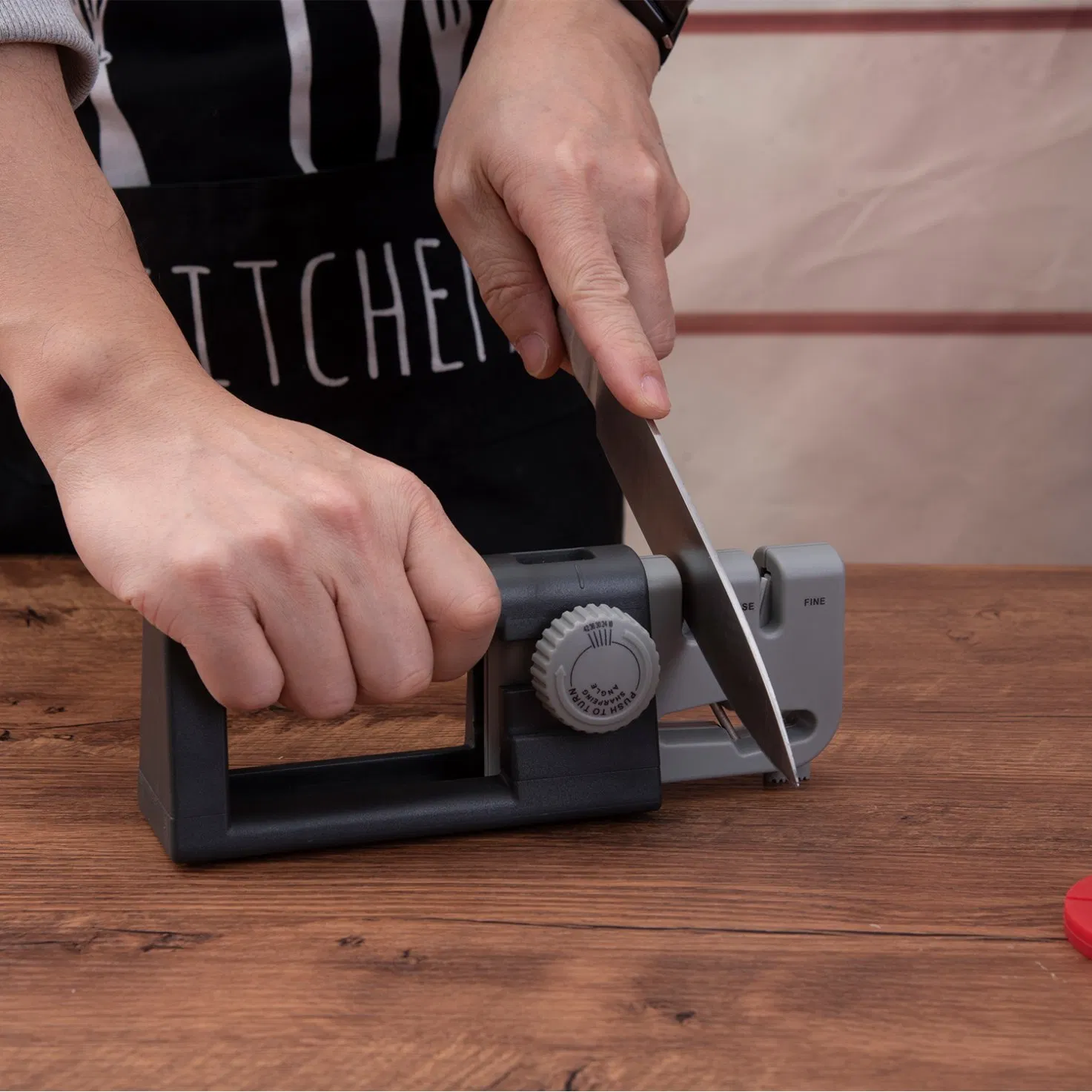 Retractable Knife Sharpener 18-42 Degree Coarse Fine Scissor Non-Slip Pocket-Tool
