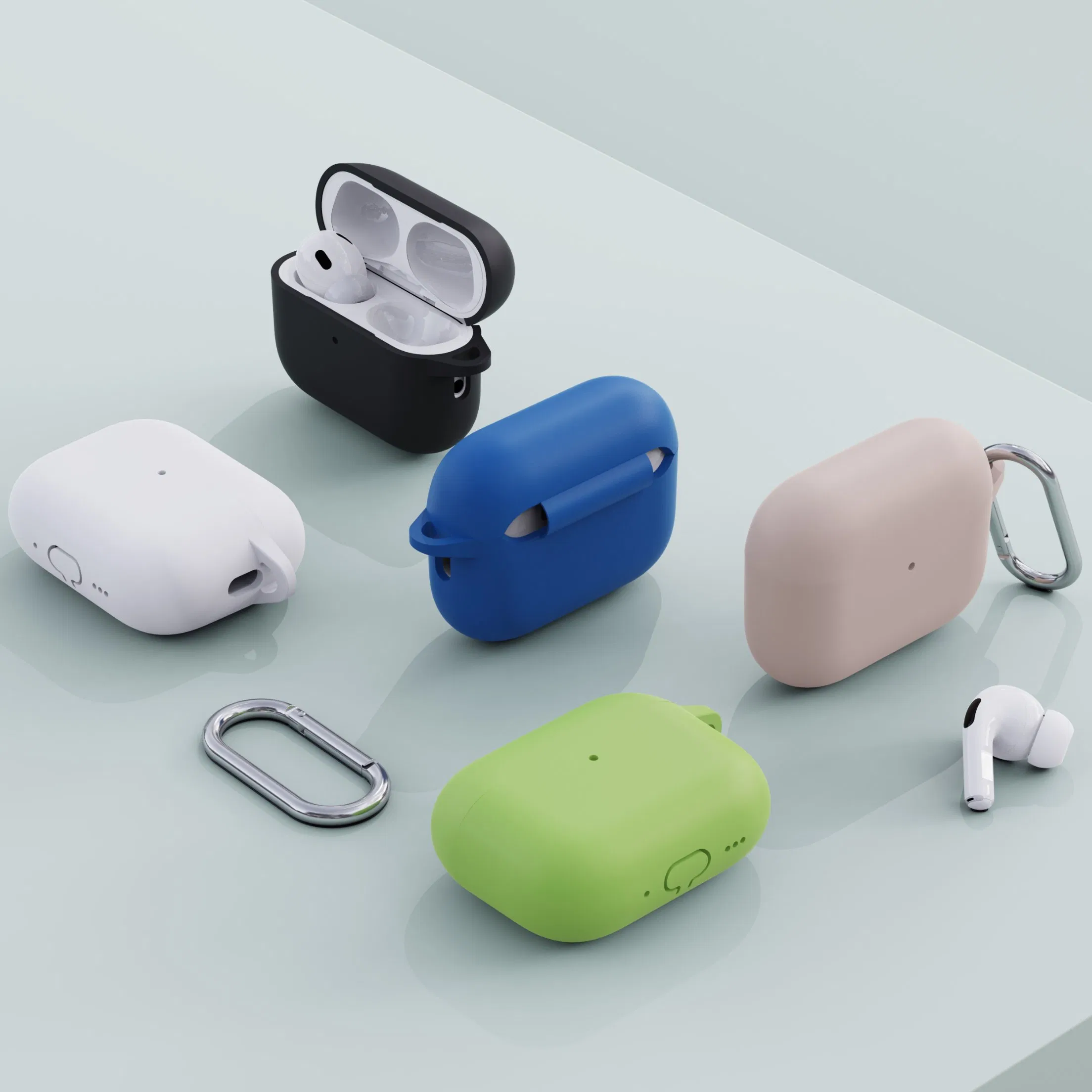 Чехол с крючком для AirPods PRO 3, силиконовый, защитный