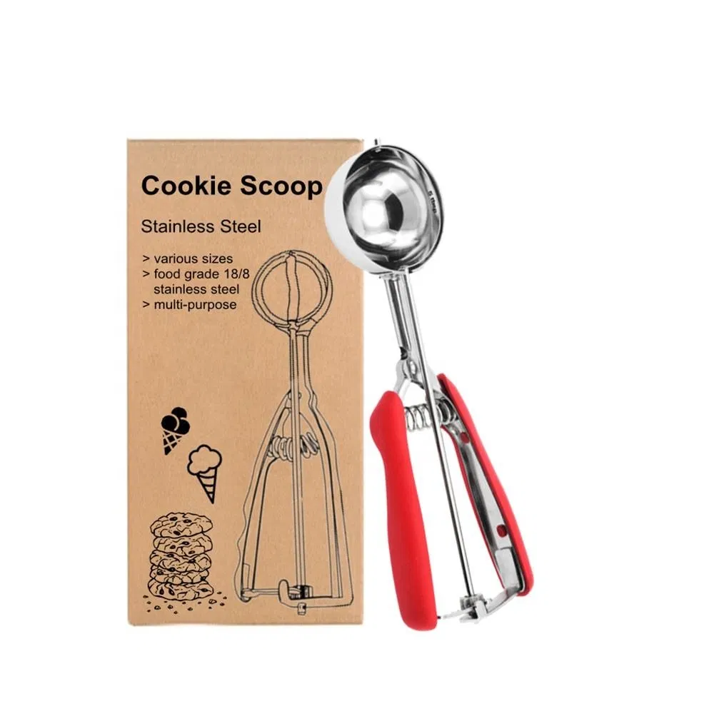 Cake Biscuit Dough Spoon 3PCS Stainless Steel Ice Cream Spoon Set Baking Tool