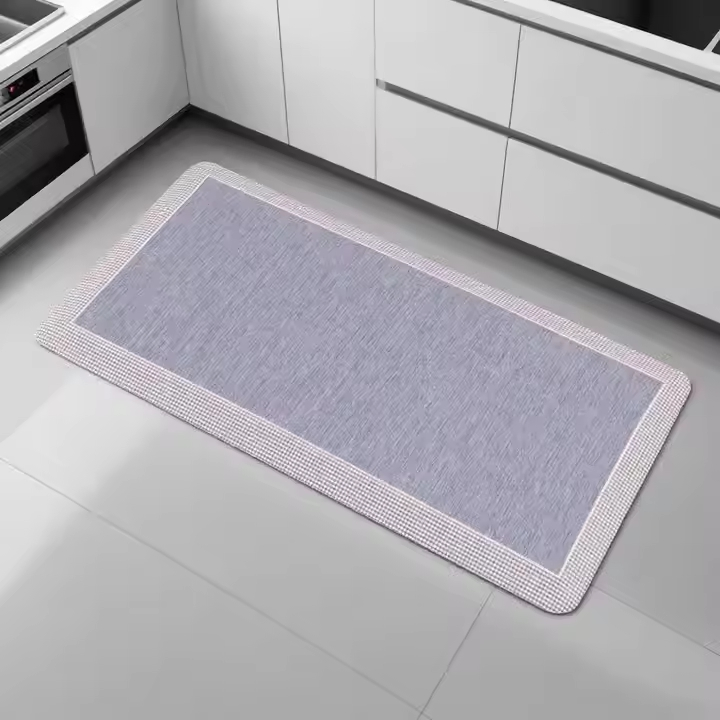 Custom Wholesale Non-Slip Recycled PU Foam Cushioned Woven Fabric Anti-Fatigue Kitchen Mat