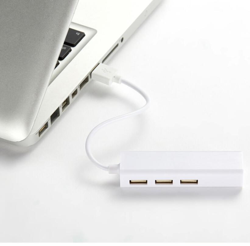 Versatile USB 2.0 Hub with 3 USB-a Ports and RJ45