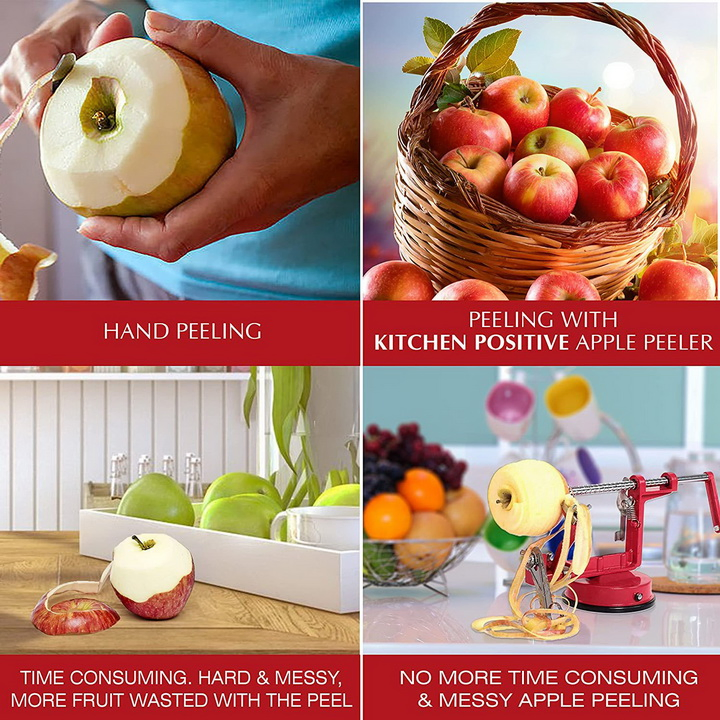 Amazon Hot Sell Household Aluminum Multifunctional 3-in-1 Manual Potato Pear Persimmon Apple Peeler