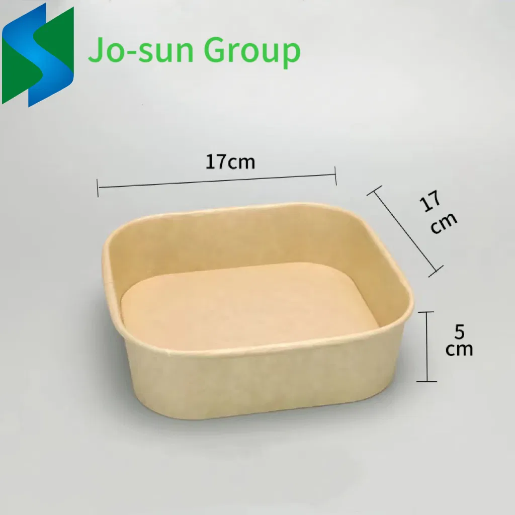12 Oz 16 Oz 24 Oz 32 Oz Disposable Kraft Paper Food Container Square Salad Bowls with Lids