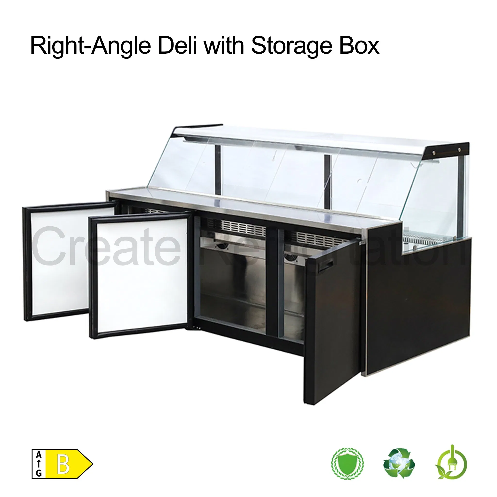 Supermarket Equipment Deli Store Meat Chiller Display Hot Food Refrigerator Showcase Fridge