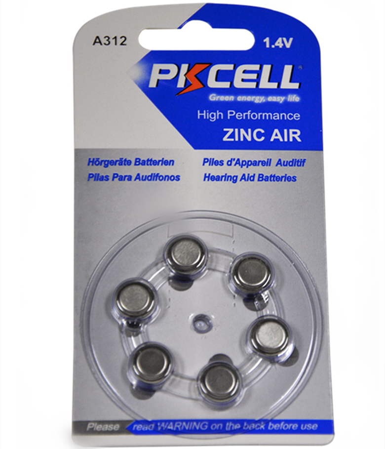 Батарейки для слуховых аппаратов PKCELL ZA312 1.4V (4 шт.)