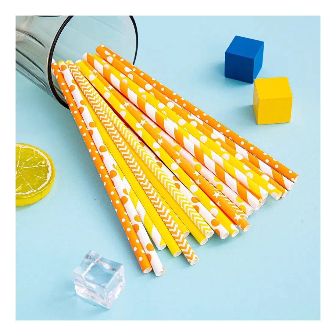 Disposable Individually Wrapped Halloween Christmas Cartoon Creative Cocktail Fancy Floral Patterned Personalie Bubble Tea Boba Paper Straw