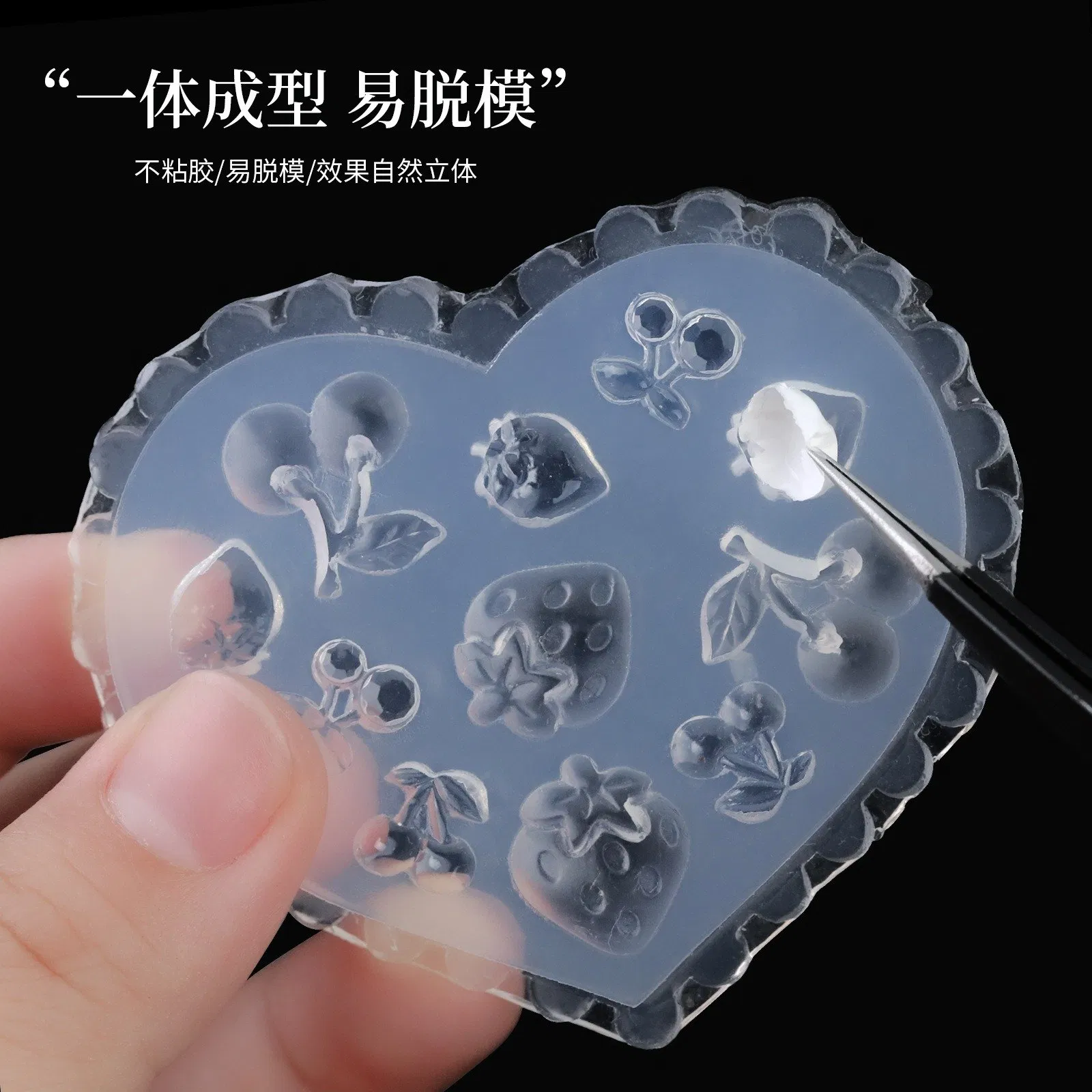 Nail Silicone Mold French Lace with Cartoon Flower Tulip Butterfly Nail Jewelry Tools for UV Jel Nail Mold