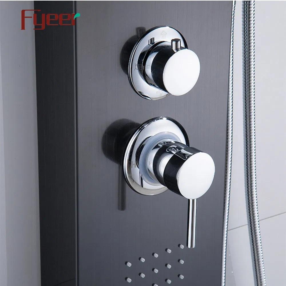 Fyeer Black Panel Shower with Split Shower Head