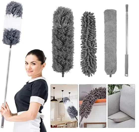 Telescopic Microfibre Cleaning Set for Household Dust Duster