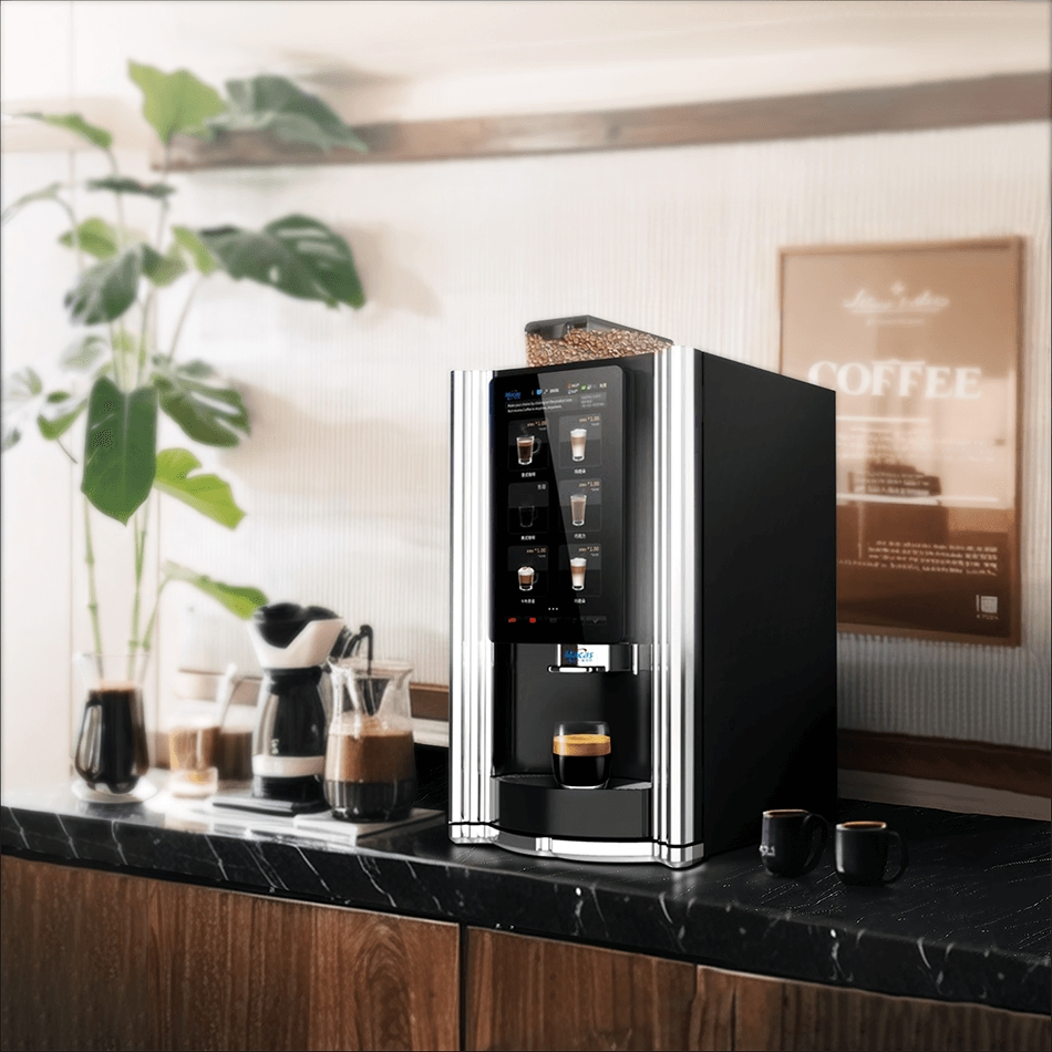Versatile Fully Automatic Bean to Cup Table Top Espresso Beverage Vending Machine