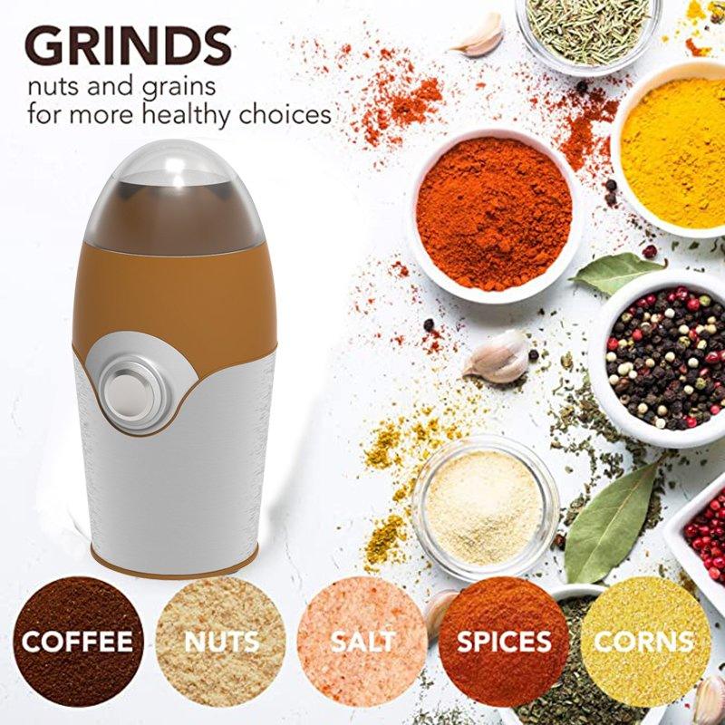 Household Appliance Portable Multi-Purpose Commercial Antique Bean Coffee Mill Nut Grain Grinder with Stainless Steel Blade and Detachable Bowl