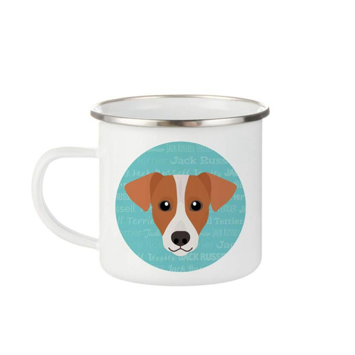 Vintage Round Enamel Coffee Tea Mug for Outdoor Indoor Picnic Travel