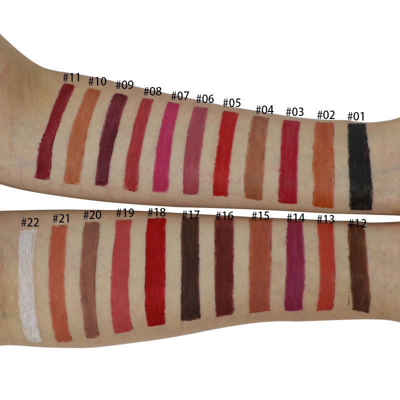 22 Colors White Tube Wood Water Proof Dark Purple Lip Liner Creamy Matte for Black Women