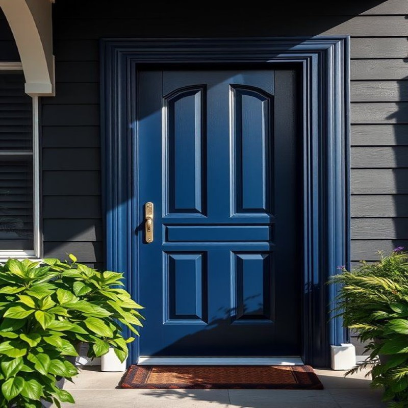 Stunning Single Wooden Villa Entryway Classic Solid Wood Shaker Entry Door