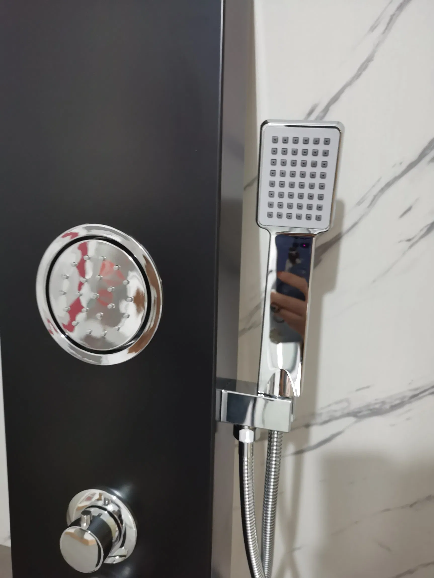 Bathroom Sanitary Ware Wall Mounted Shower Panel with Rainful Shower Head and Hand Shower Multi-Functions 304 Stainless Steel Shower Panel
