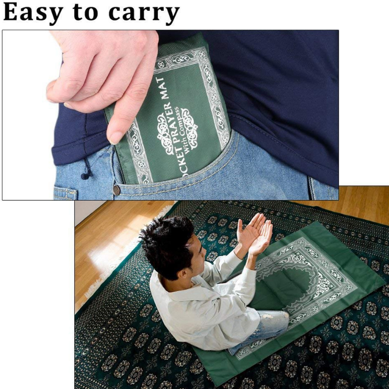 Compact Travel-Friendly Foldable Muslim Prayer Mat for Easy Carry